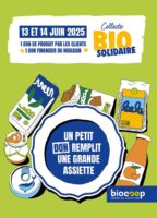 Collecte bio solidaire : vendredi 13 et samedi 14 juin