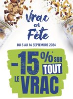 Du 5 au 16 septembre, -15% sur le vrac pour fêter la rentrée