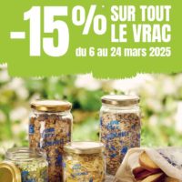 En mars, -15% sur nos produits en vrac